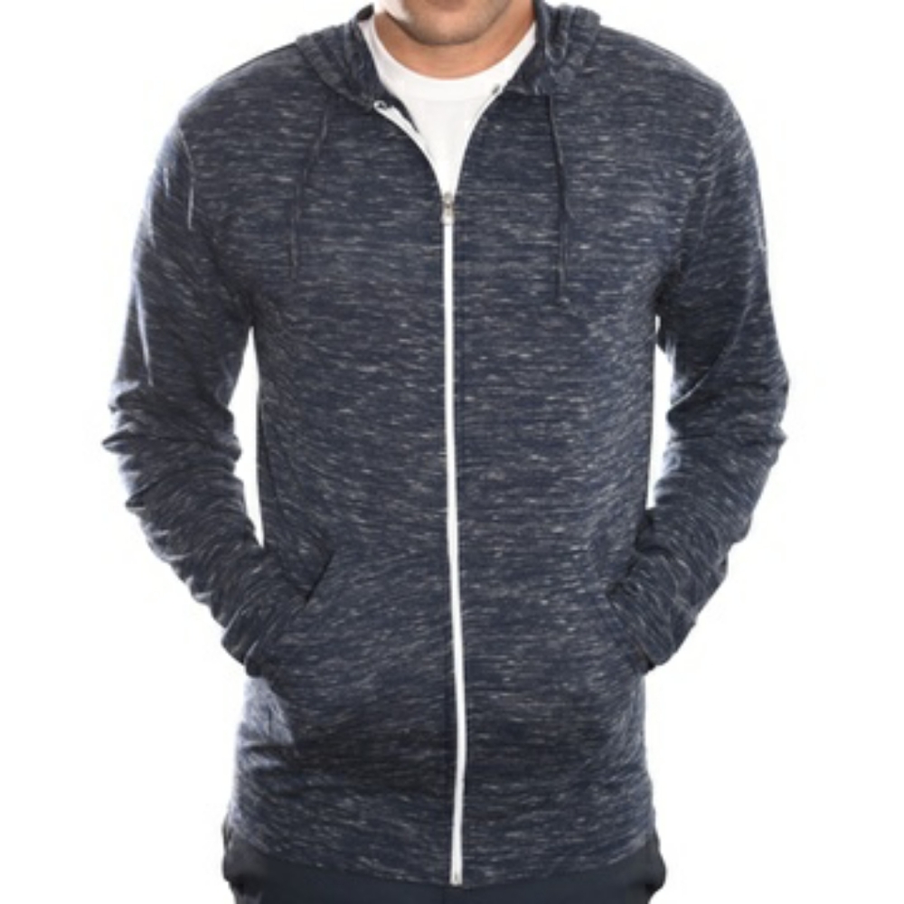 Mens Lightweight Zip-Up Rhino Spaced-Dye Hoodie